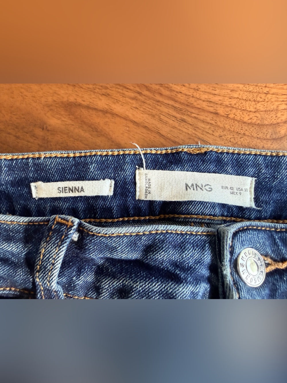Mango Sienna Dark Blue High-Rise cropped Flared Jeans - size 10 - Picture 3 of 6
